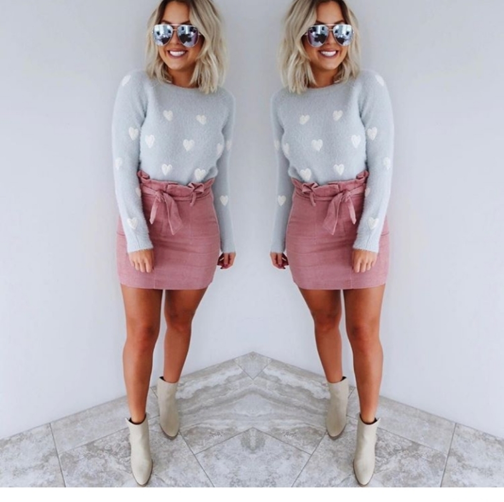 Pink courduroy skirt